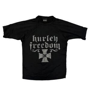 Hurley Freedom Girls Black Swim Rash Guard Size Large